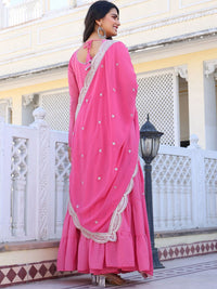 KALINI Women Layered Thread Work Kurta with Pyjamas & With Dupatta