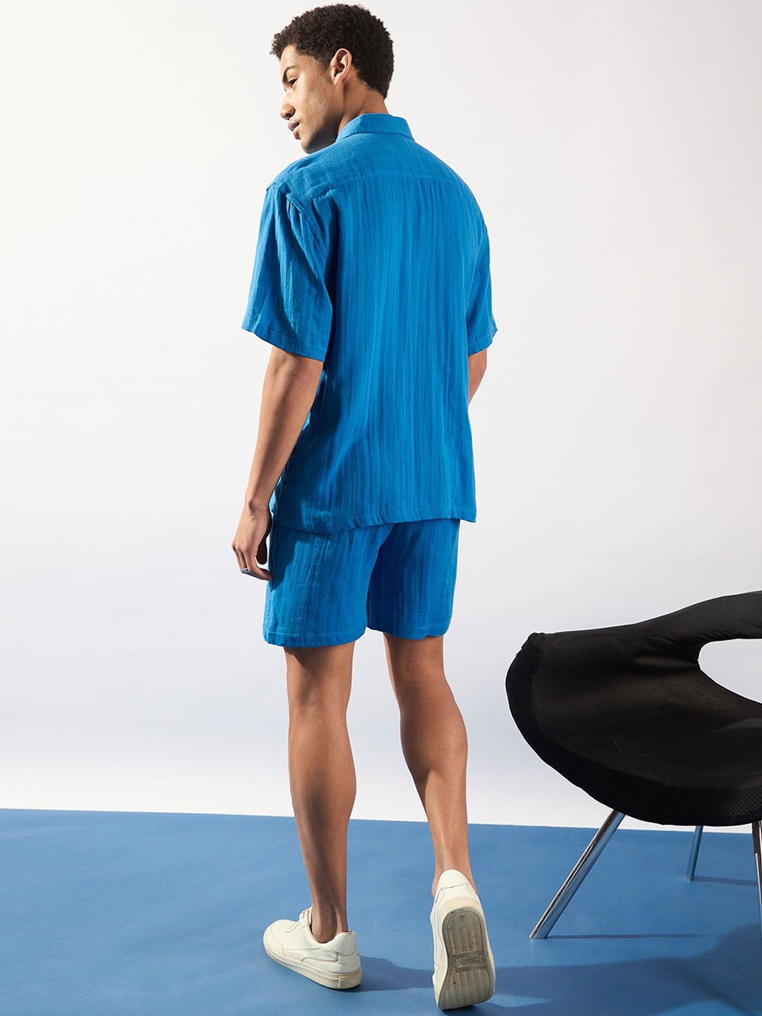 DENNISON Pure Cotton Cotton Oversized Shirt With Short Co-Ords