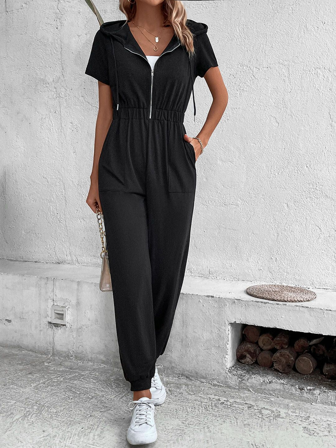 DressBerry Hooded Basic Jumpsuit
