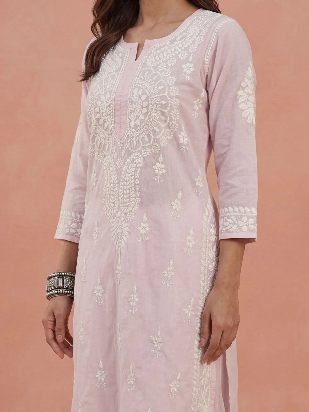 House of Chikankari Women Regular Chikankari Kurta with Trousers