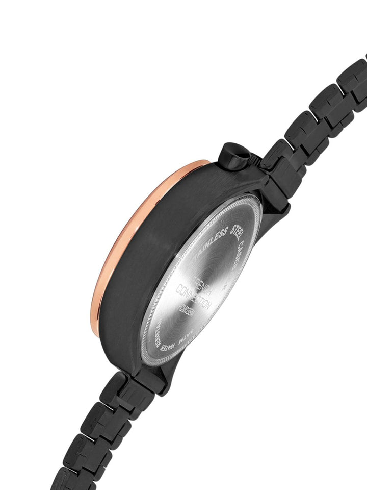 Perancis sambungan wanita Dial & gelang keluli tahan karat gaya tali analog chronograph Watch fcm03bm