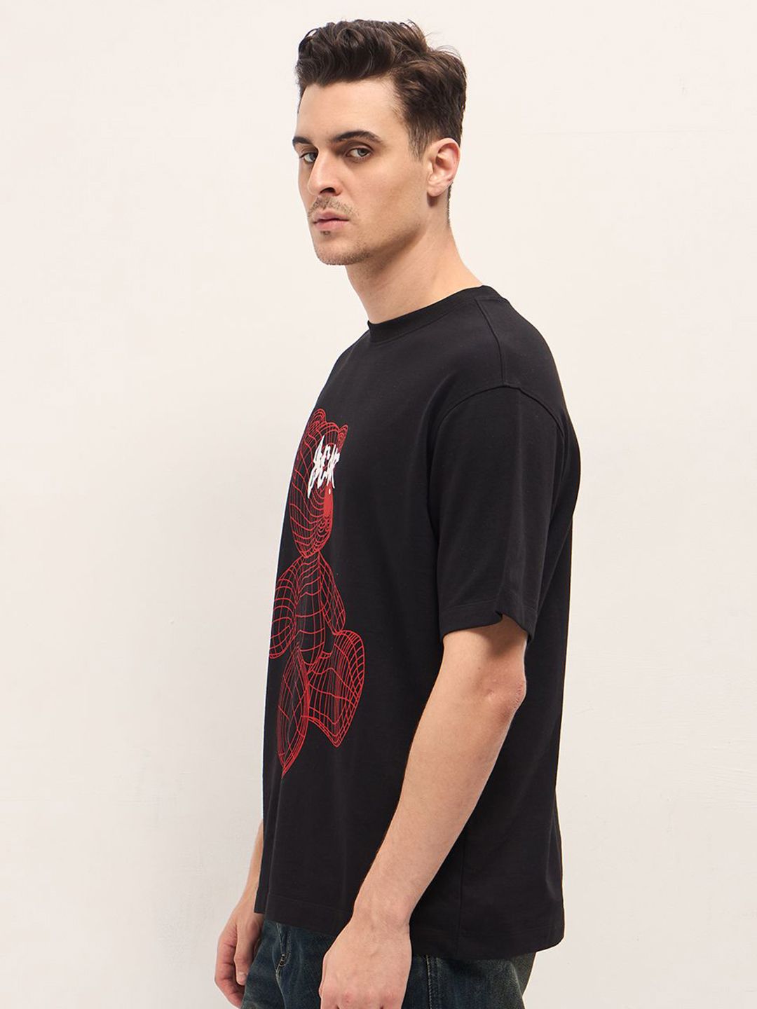 THE BEAR HOUSE Men Graphic Printed Round Neck Cotton T-shirt