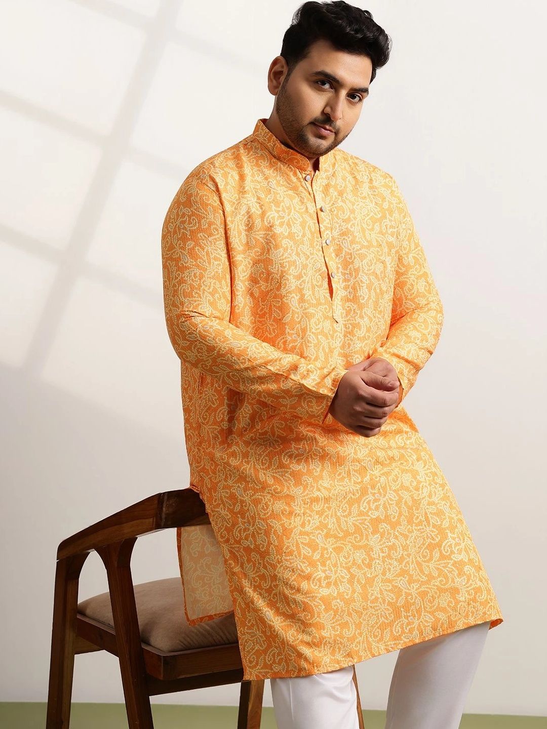 SOJANYA PLUS Men Ethnic Motifs Printed Regular Kurta with Pyjamas