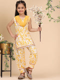 Cutiekins Girls Floral Printed Empire Straight Kurta Salwar With Dupatta