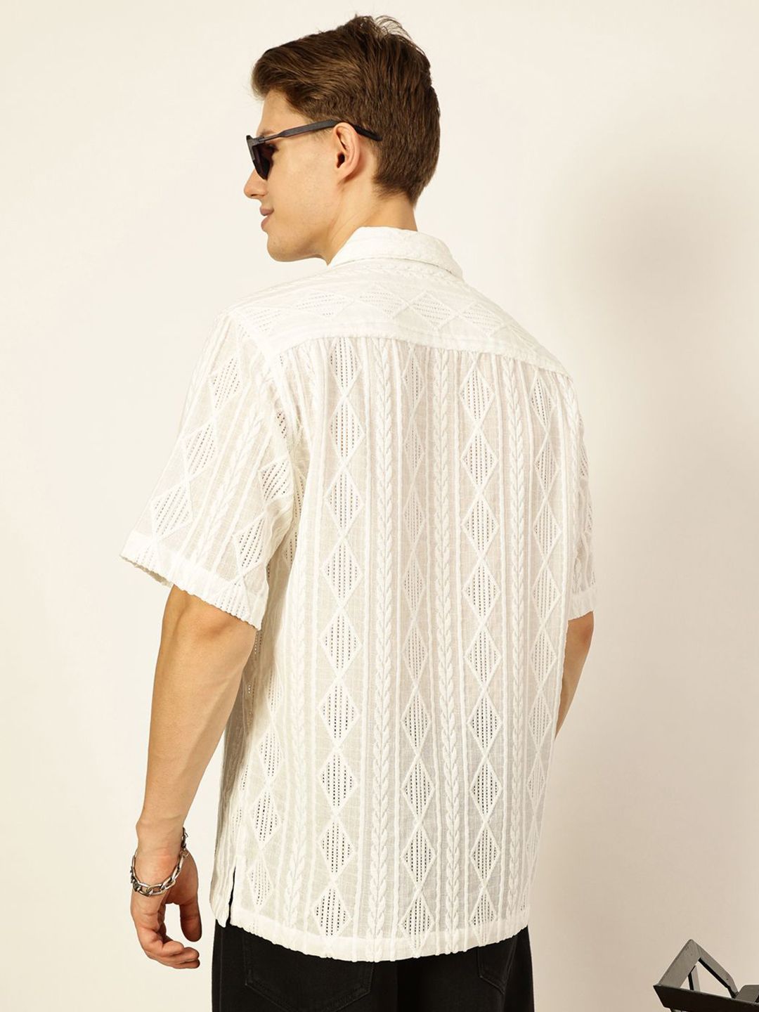 Thomas Scott Men Premium Semi Sheer Casual Shirt