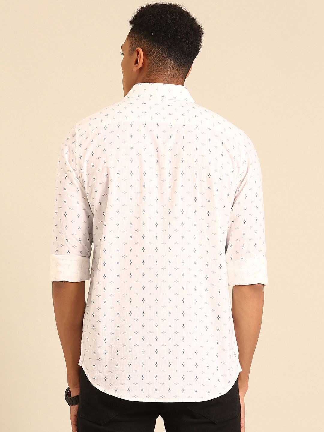 Being Human Slim Fit Opaque Printed Pure Cotton Casual Shirt