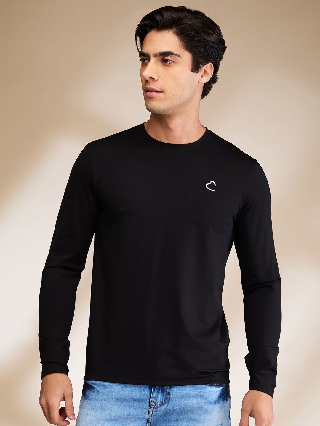 Being Human Men Solid Round Neck Cotton Slim Fit T-shirt