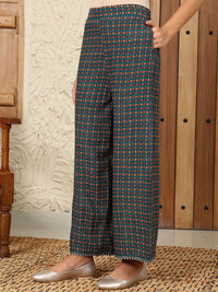 W Women Textured Pleated Trousers