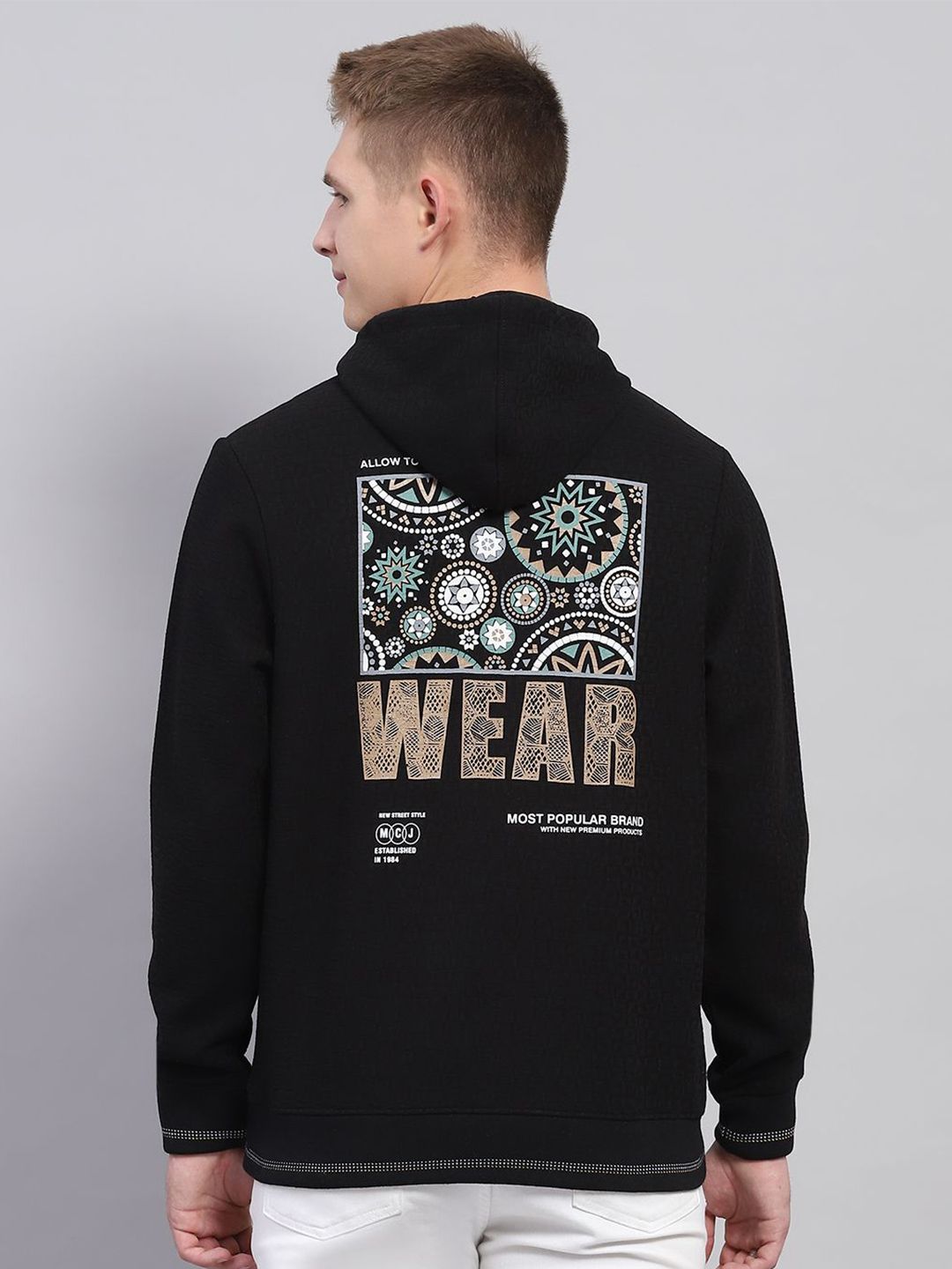 Monte Carlo Men Printed Cotton Hooded Sweatshirt