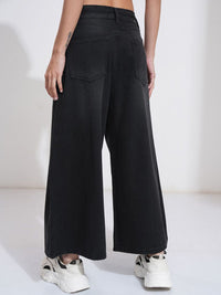 Tokyo Talkies Women High Rise Belted Culotte Fit Jeans