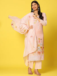 Mamicha Women Floral Regular Pure Cotton Kurta with Palazzos & With Dupatta