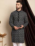 Anouk Ethnic Motifs Embroidered Band Collar Cotton Regular Kurta