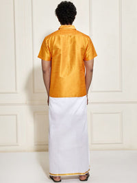 VASTRAMAY Shirt Collar Shirt With Veshti