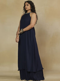 Mamicha Halter Leher Pakaian Maxi Georgette A-Line