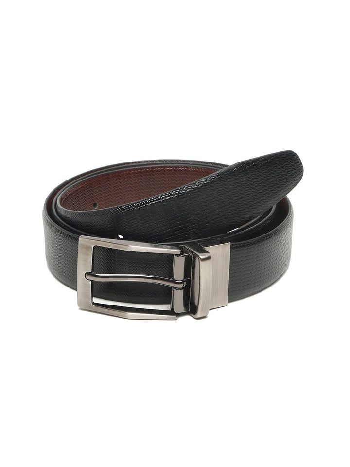 Teakwood Leathers Men Textured Leather Reversible Formal Belt