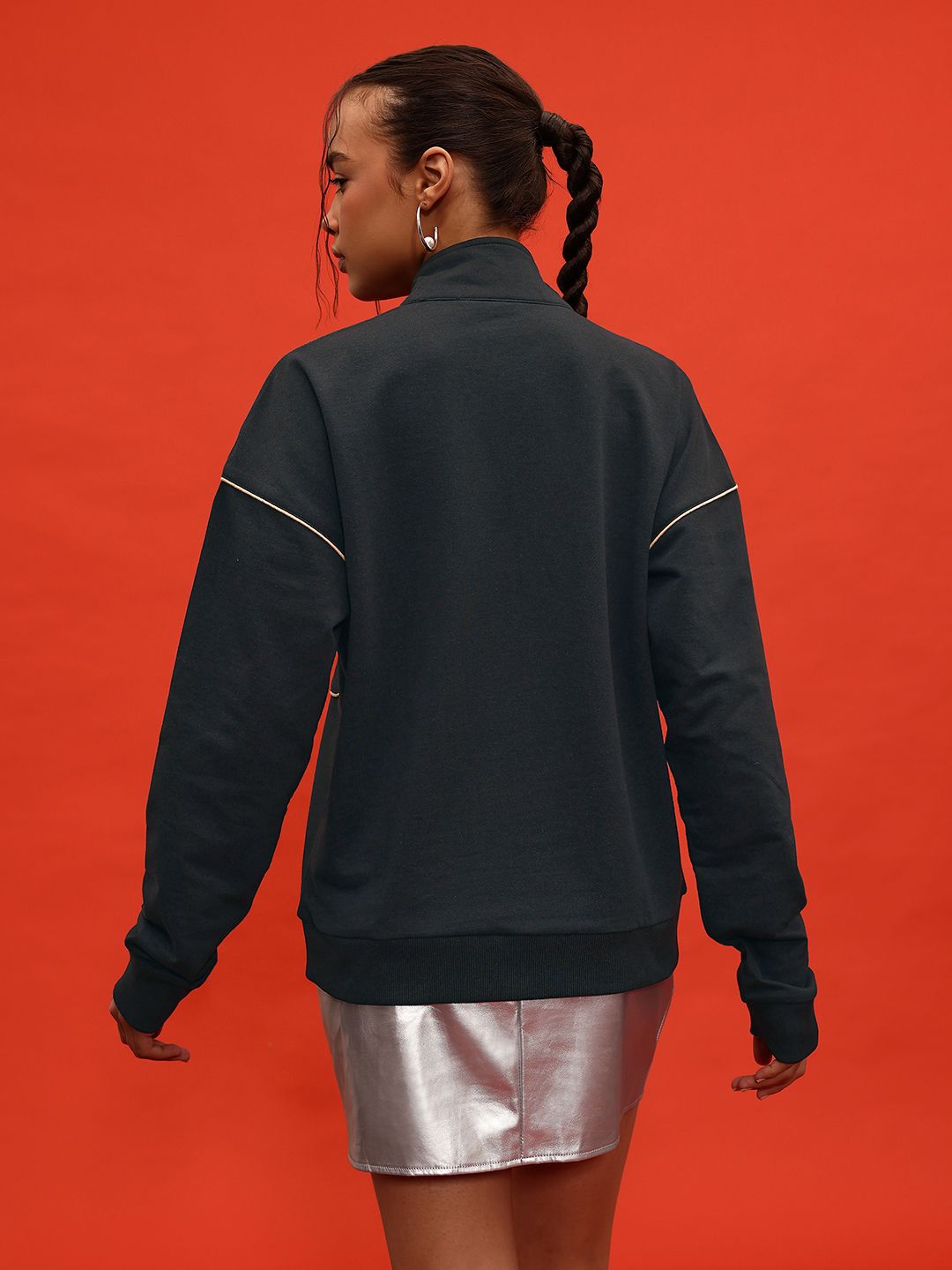DressBerry Contrast Detail Sweatshirt