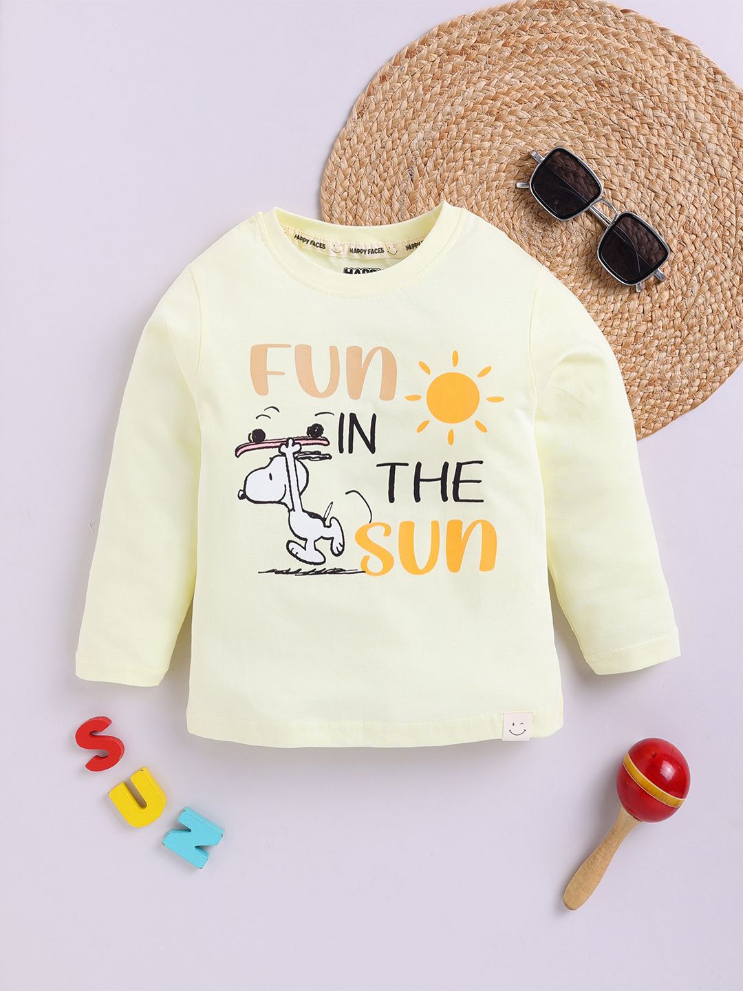Happy Faces Kids Girls Snoopy Printed Pure Cotton T-Shirt