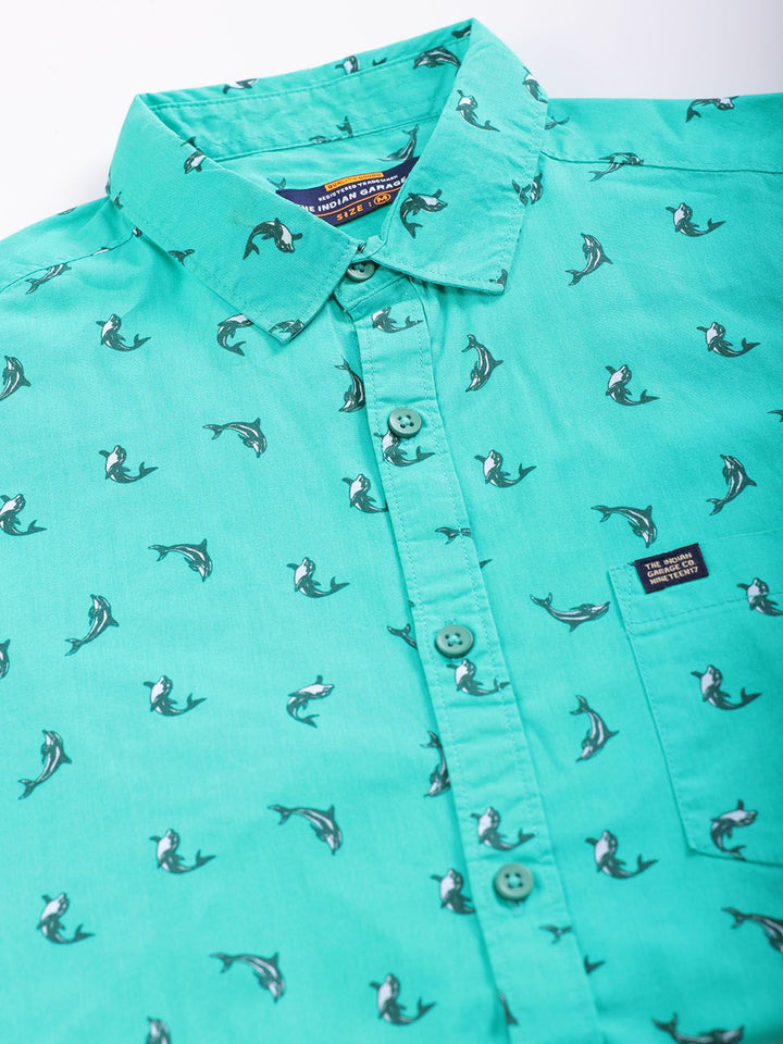The Indian Garage Co Men Slim Fit Opaque Printed Casual Shirt