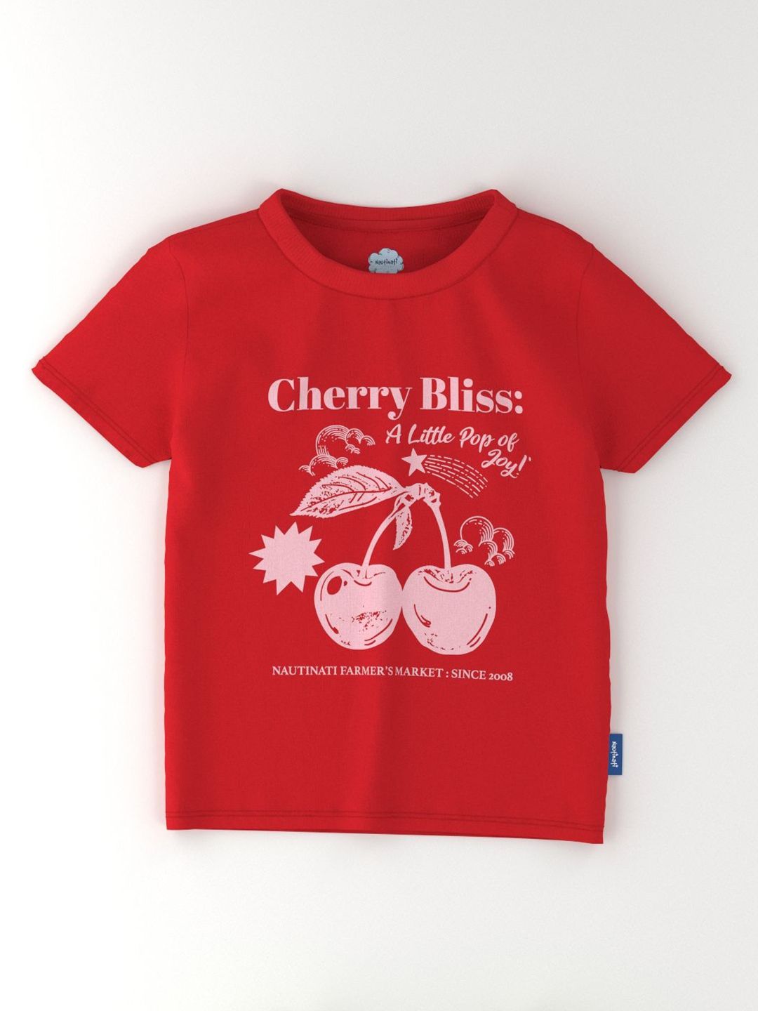 Nauti Nati Girls 2 Cotton Printed Bio Finish T-shirt