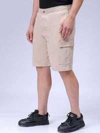 The Indian Garage Co Men Relaxed Fit Utility Pure Cotton Cargo Shorts