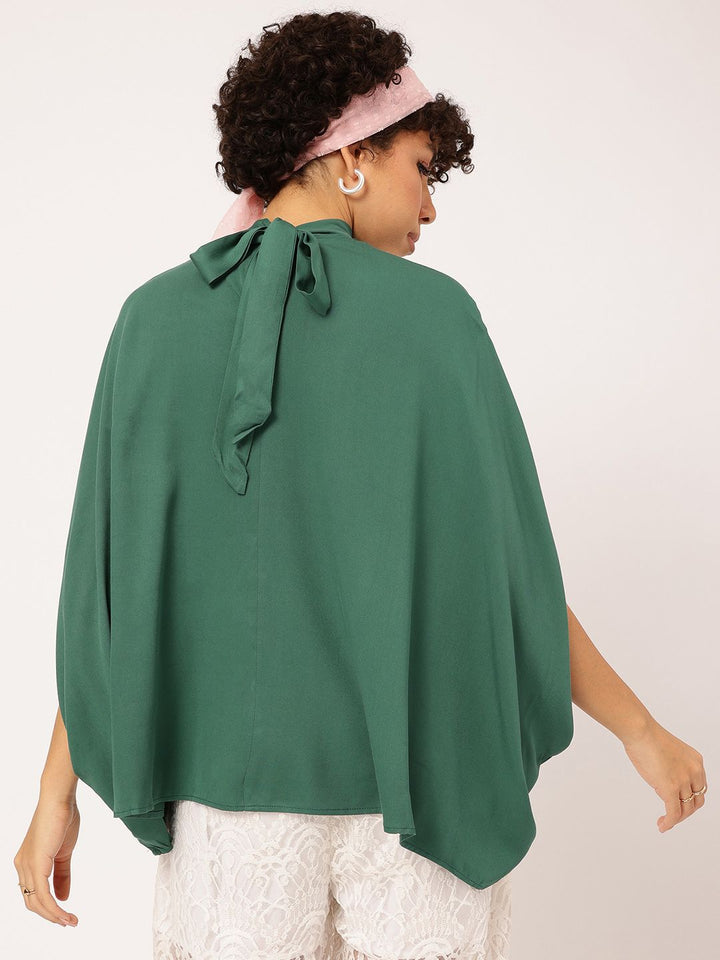 DressBerry Delicately Flirty High-Neck Kimono Sleeves Top