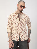 VASTRADO Men Classic Fit Spread Collar Floral Printed Cotton Casual Shirt