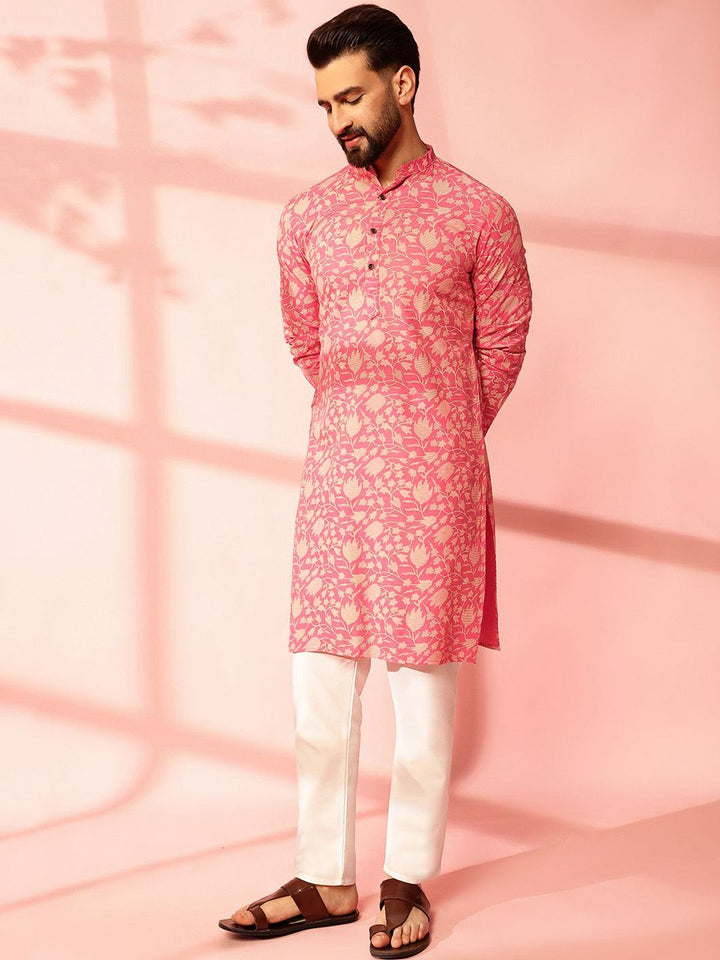 Anouk Men Floral Printed Regular Kurta with Pyjamas