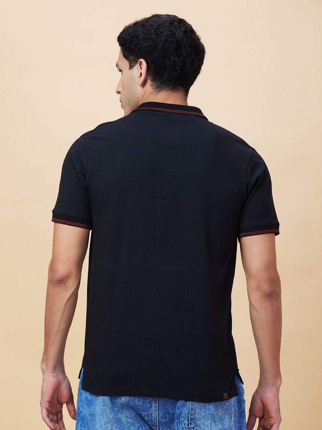 Being Human Men Solid Polo Collar Cotton T-shirt