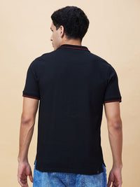 Being Human Men Solid Polo Collar Cotton T-shirt