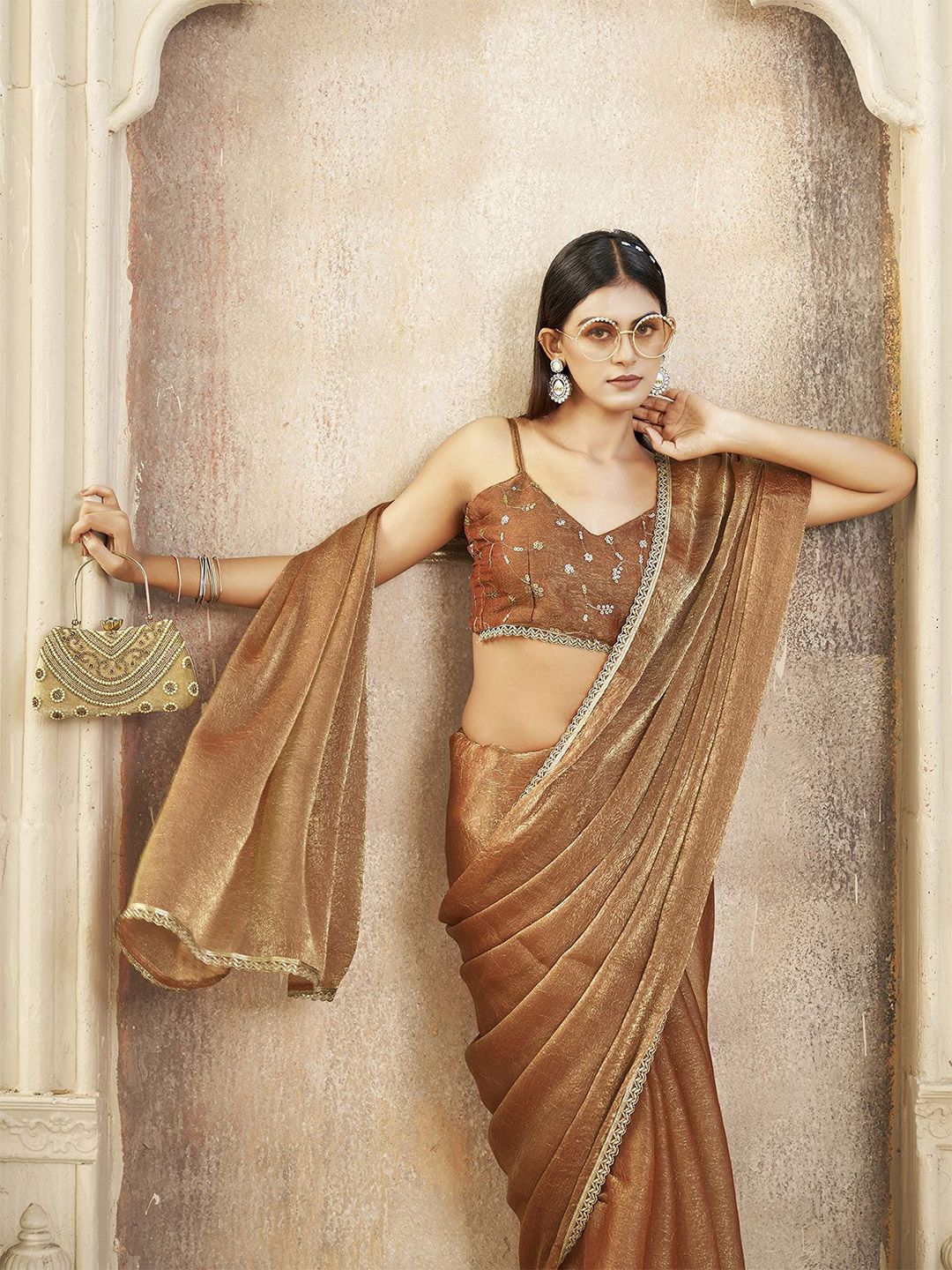 Tikhi Imli Saree With Embroidered Blouse Piece