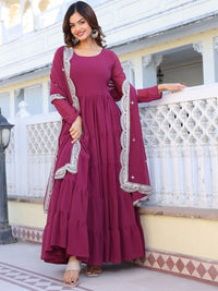 KALINI Women Layered Kurta with Pyjamas & With Dupatta
