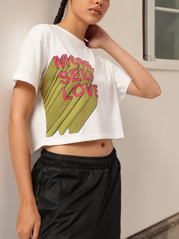 DressBerry Kaleido-Kick Printed Crop Boxy T-shirt