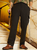 Campus Sutra Men Relaxed Fit Mid Rise Cotton Cargos Trousers