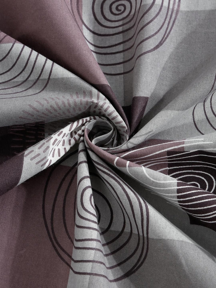 KLOTTHE Purple Geometric Cotton Single Bedsheets