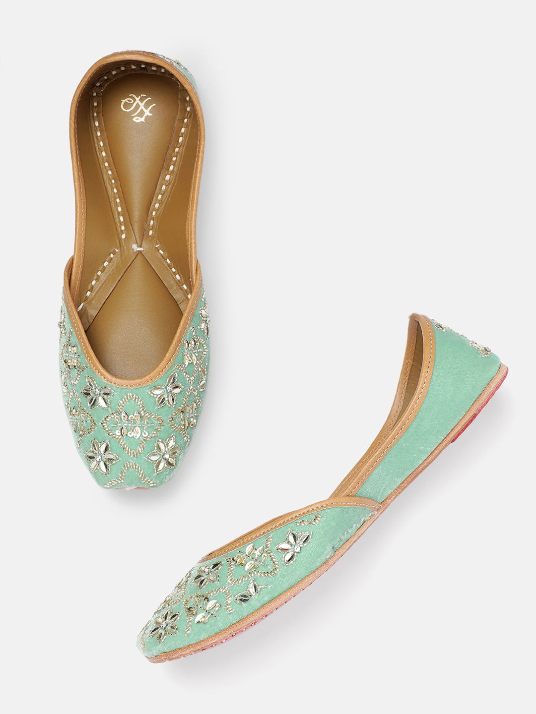 House of Pataudi Women Ethnic Embellished Mojaris