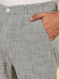 Thomas Scott Men Checked Linen Shorts