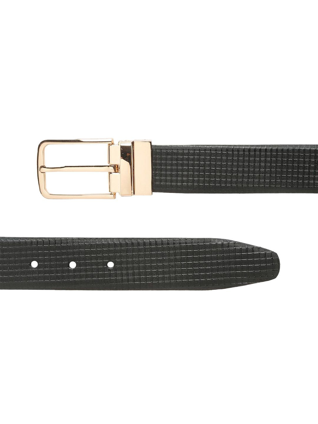 Teakwood Leathers Men Textured Leather Reversible Formal Belt