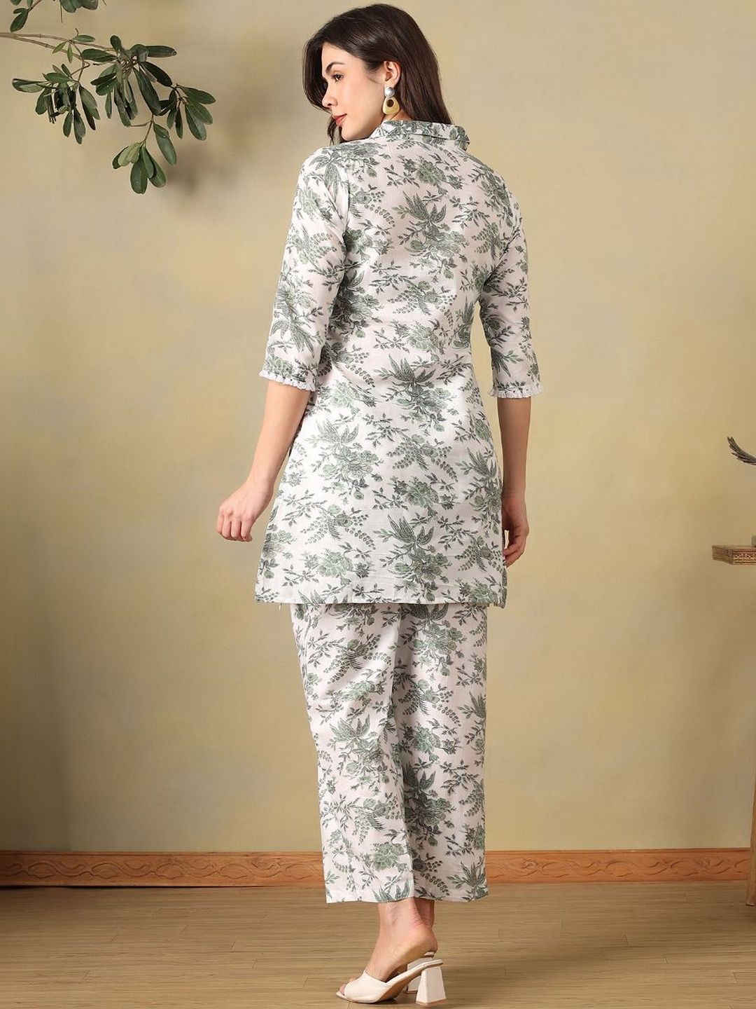 Mamicha Floral Cotton Printed Tunic with Trousers