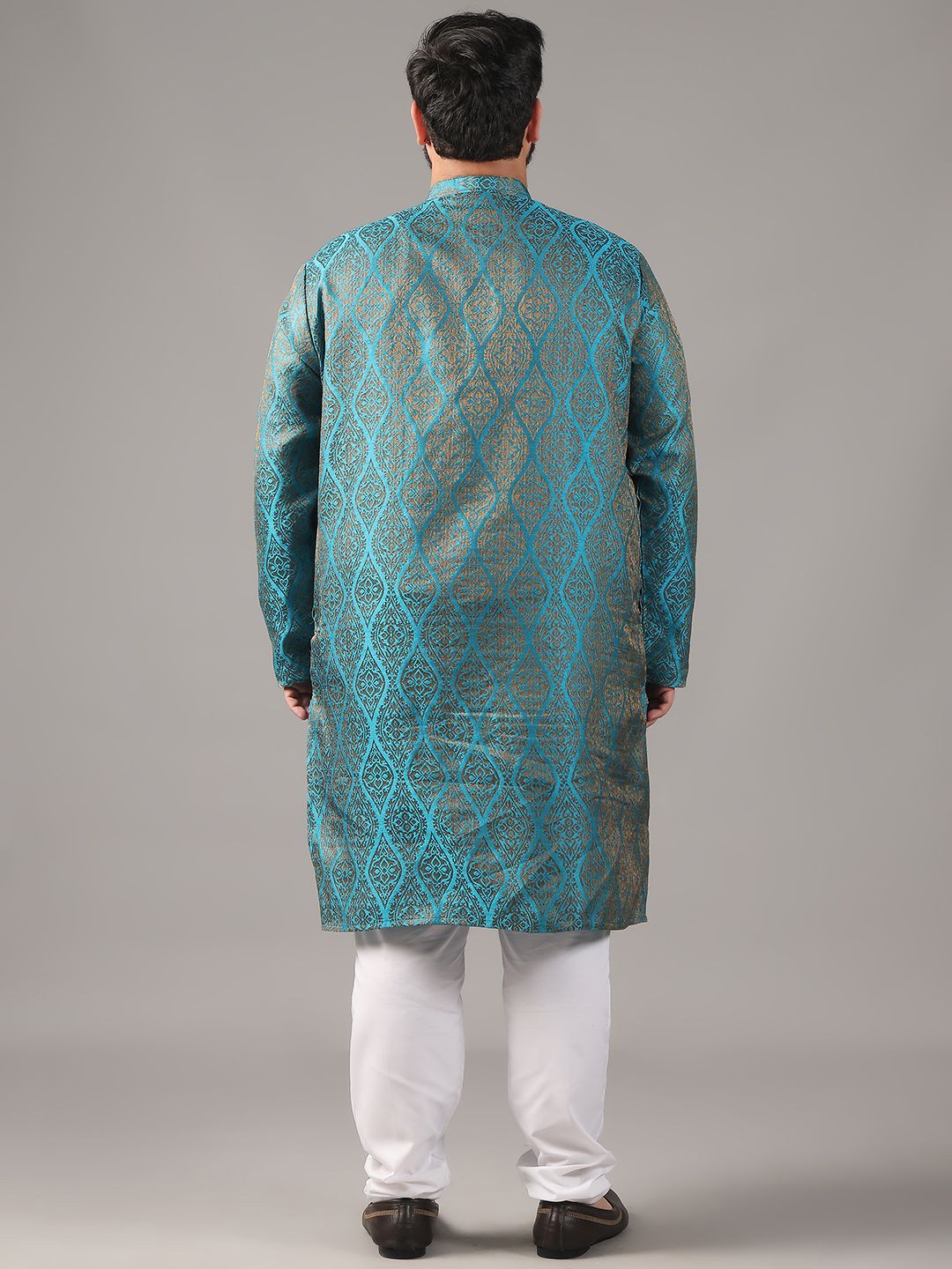 SOJANYA PLUS Plus Size Men Ethnic Motifs Woven Design Straight Kurta With Pyjamas