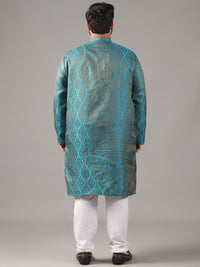 SOJANYA PLUS Plus Size Men Ethnic Motifs Woven Design Straight Kurta With Pyjamas