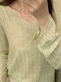 DressBerry Women Ribbed V-Neck Top