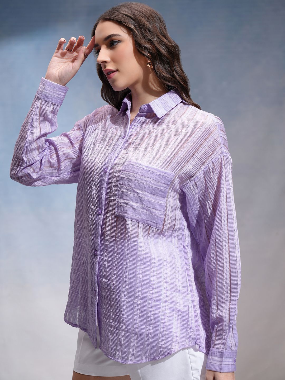 CHIC BY TOKYO TALKIES Women Horizontal Stripes Opaque Striped Casual Shirt