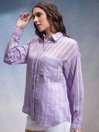 CHIC BY TOKYO TALKIES Women Horizontal Stripes Opaque Striped Casual Shirt