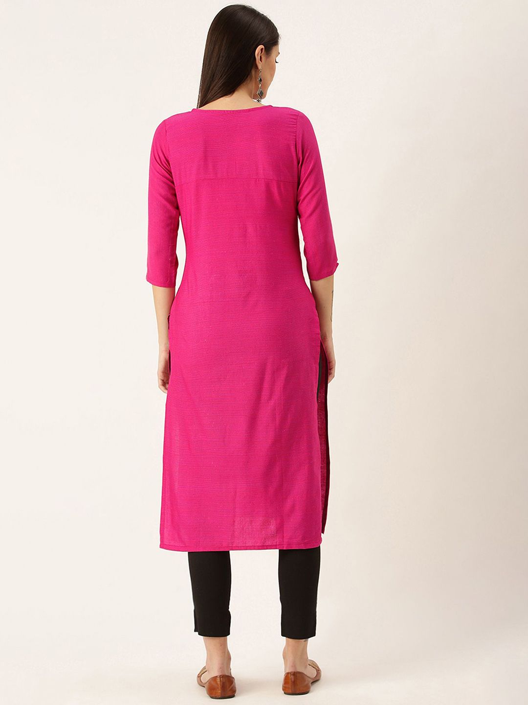 KALINI Notch Neck Straight Kurta