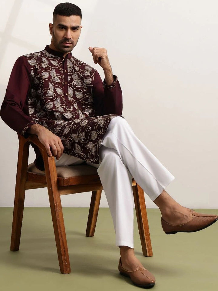 Anouk Men Ethnic Motifs Embroidered Regular Thread Work Kurta with Trousers