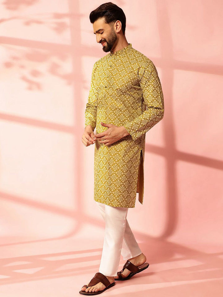 Anouk Men Floral Printed Regular Kurta with Pyjamas