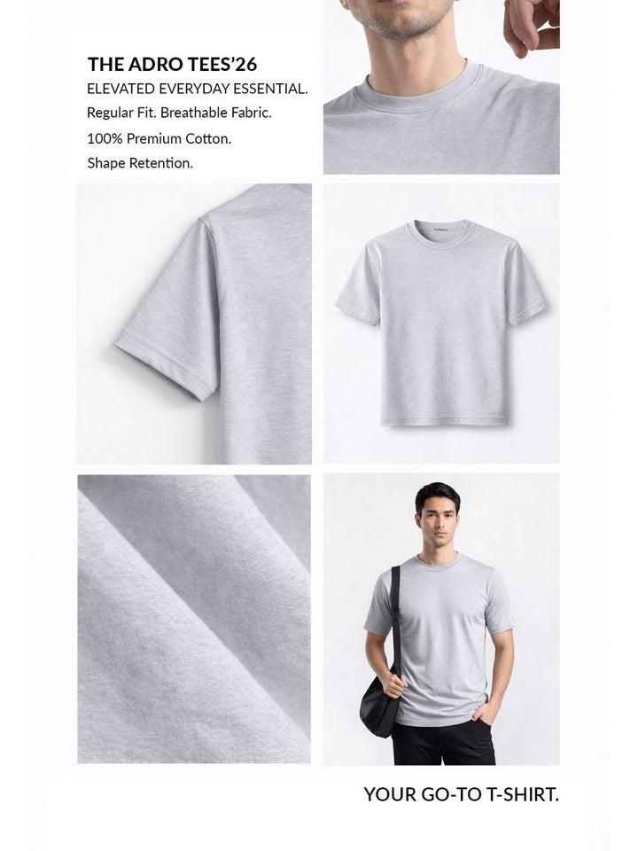ADRO Men Pack of 3 Printed Round Neck Short Sleeves Cotton T-shirt