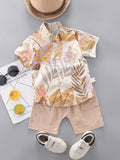 YK Boys Printed Shirt & Shorts Clothing Set