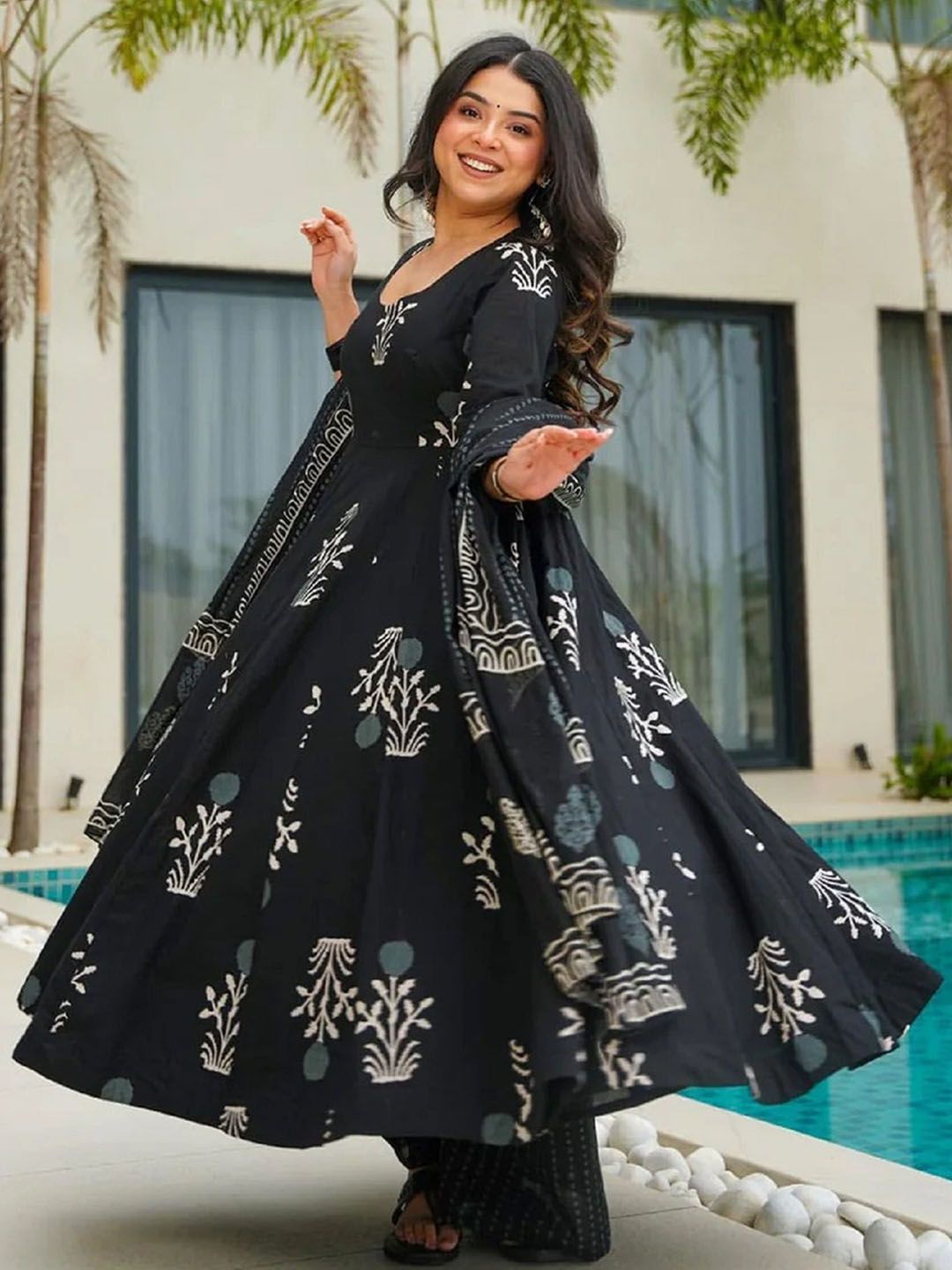 KALINI Women Floral Printed Kurta with Trousers & Dupatta
