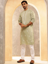 Anouk Men Embroidered Regular Kurta with Pyjamas